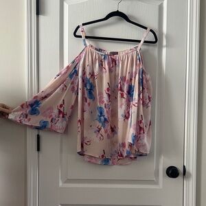 Vince Camuto Pink and Blue Floral Blouse